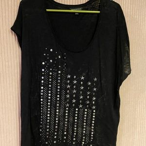 Studded Skull American flag shirt